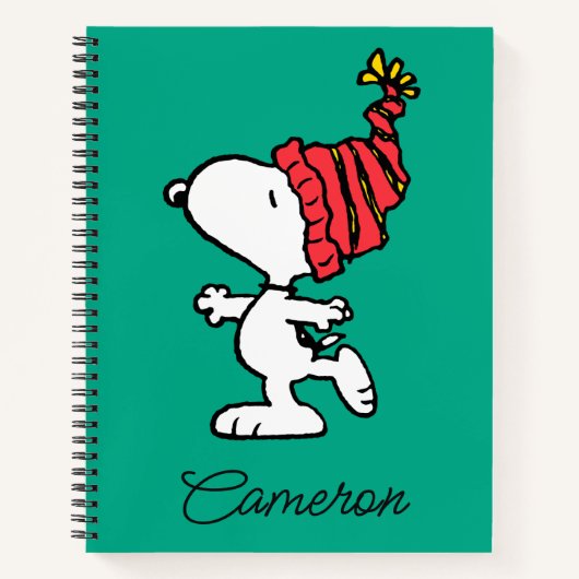 pinda's | Pet van Snoopy Winter Beanie Notitieboek (Voorkant)