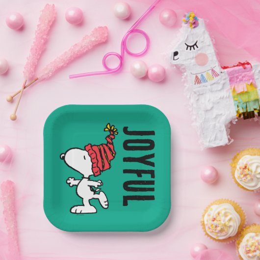 pinda's | Pet van Snoopy Winter Beanie Papieren Bordje (Feest)