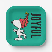 pinda's | Pet van Snoopy Winter Beanie Papieren Bordje (Voorkant)