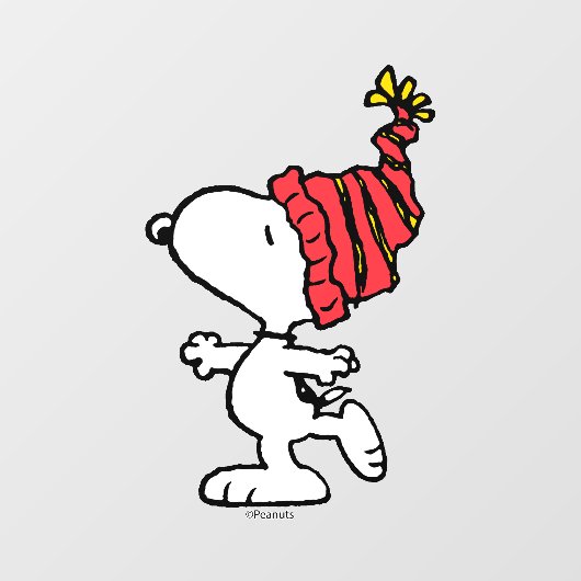 pinda's | Pet van Snoopy Winter Beanie Raamsticker (Vel)