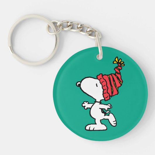 pinda's | Pet van Snoopy Winter Beanie Sleutelhanger (Voorkant)