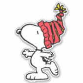 pinda's | Pet van Snoopy Winter Beanie Sticker (Voorkant)