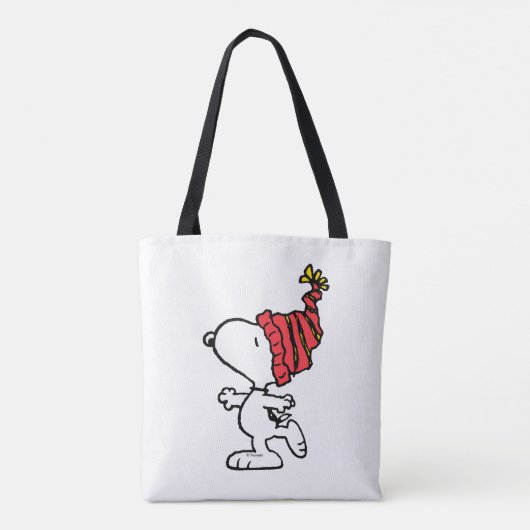 pinda's | Pet van Snoopy Winter Beanie Tote Bag (Achterkant)
