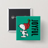 pinda's | Pet van Snoopy Winter Beanie Vierkante Button 5,1 Cm (Voorkant /achterkant)