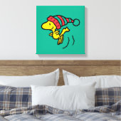 pinda's | Pet Woodstock Winter Beanie Canvas Afdruk (Insitu (Slaapkamer))