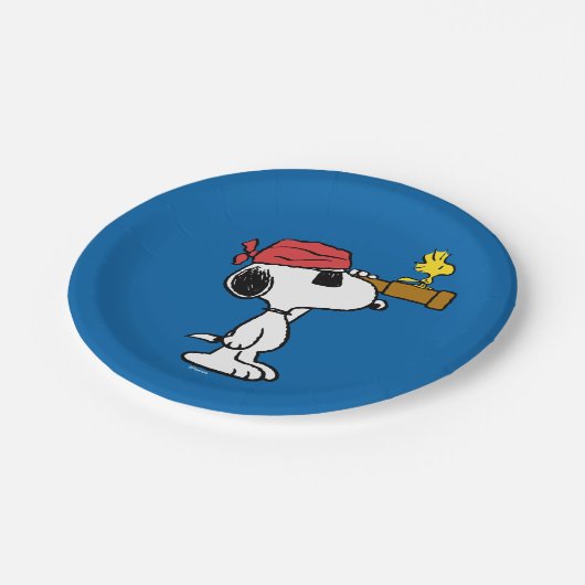 pinda's | Pirate Snoopy and Woodstock Papieren Bordje (Gekanteld)