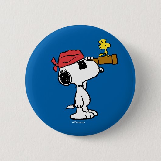 pinda's | Pirate Snoopy and Woodstock Ronde Button 5,7 Cm (Voorkant)