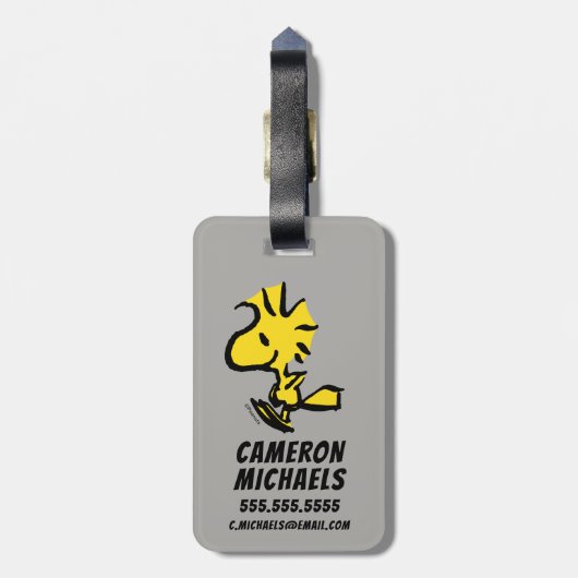 pinda's | Pomping van hout Bagagelabel (Achterkant verticaal)