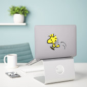 pinda's | Pomping van hout Sticker (Laptop op bureau)