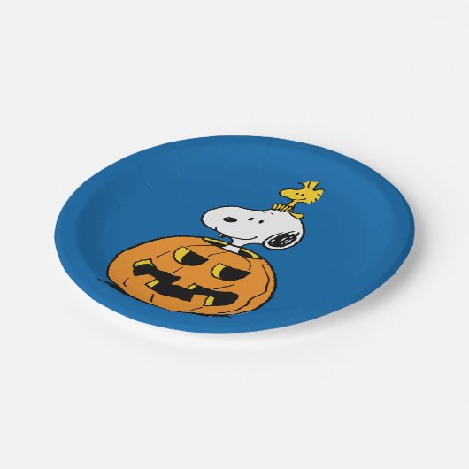 pinda's | Pop van snoopy en Woodstock Papieren Bordje (Gekanteld)