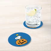 pinda's | Pop van snoopy en Woodstock Ronde Kartonnen Onderzetter (Insitu)