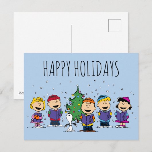 pinda's | Rond de kerstboom Feestdagenkaart (Voorkant / Achterkant)