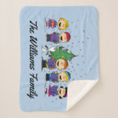 pinda's | Rond de kerstboom | Naam toevoegen Sherpa Deken (Voorkant)