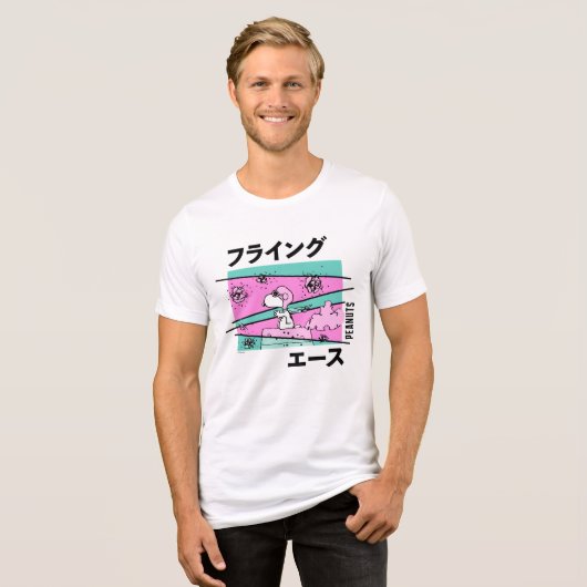 pinda's | roze vliegende aas Tri-Blend shirt (Voorkant volledig)