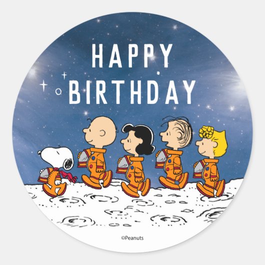 pinda's | Ruimtevaart Ronde Sticker (Voorkant)