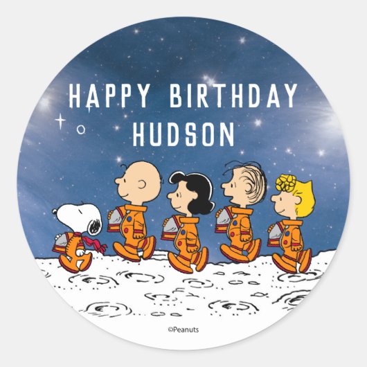 pinda's | Ruimtevaart Ronde Sticker (Voorkant)