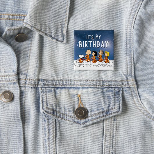 pinda's | Ruimtevaart Vierkante Button 5,1 Cm (In situ)