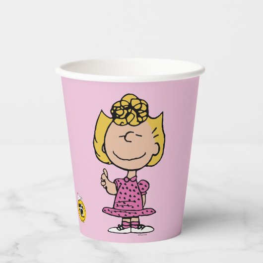 pinda's | Sally Super Smile Papieren Bekers (Voorkant)