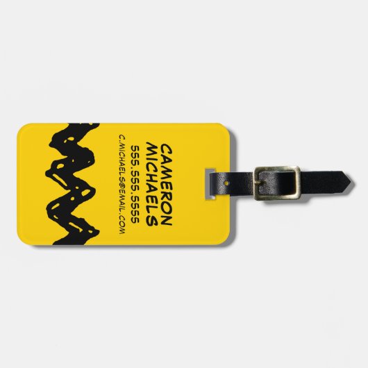 pinda's | Shirt Zig-Zag van Charlie Brown Bagagelabel (Voorkant horizontaal)