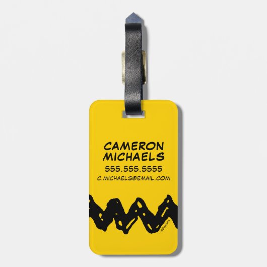 pinda's | Shirt Zig-Zag van Charlie Brown Bagagelabel (Achterkant verticaal)