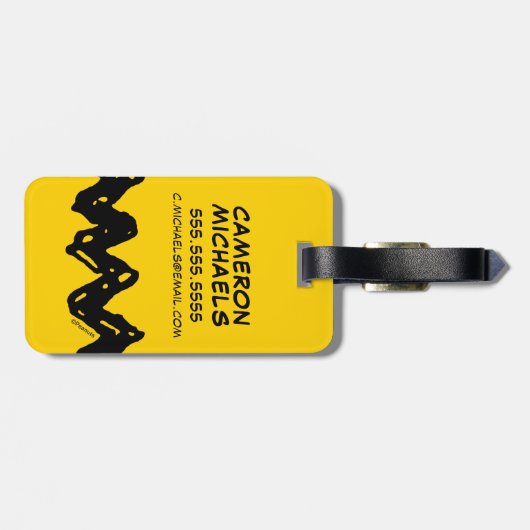 pinda's | Shirt Zig-Zag van Charlie Brown Bagagelabel (Achterkant horizontaal)