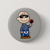 pinda's | Skeleton Charlie Brown Ronde Button 5,7 Cm (Voorkant)