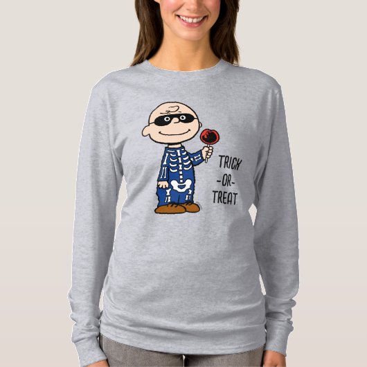 pinda's | Skeleton Charlie Brown T-shirt (Voorkant)