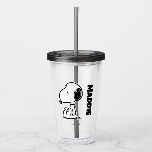 pinda's | Snoopie omlaag Acryl Drinkbeker (Voorkant)
