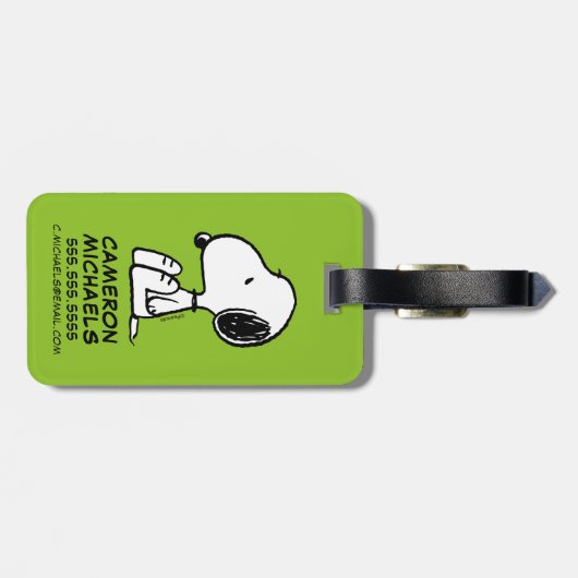 pinda's | Snoopie omlaag Bagagelabel (Achterkant horizontaal)