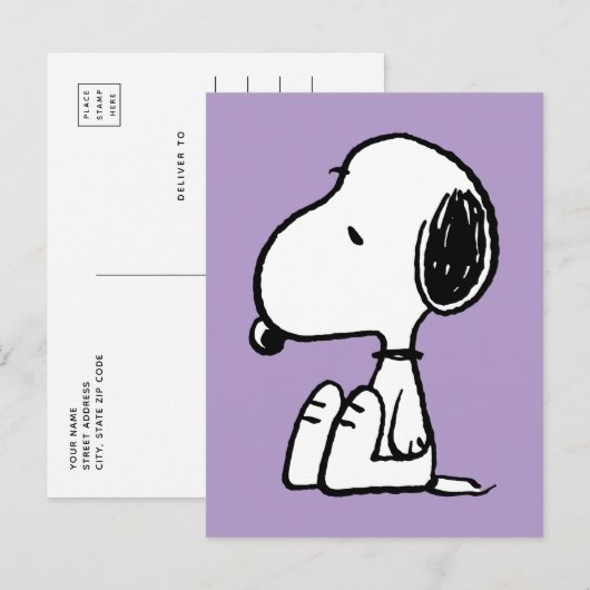 pinda's | Snoopie omlaag Briefkaart (Voorkant / Achterkant)