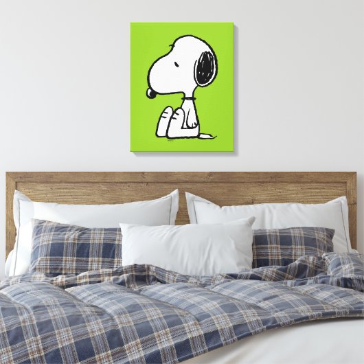 pinda's | Snoopie omlaag Canvas Afdruk (Insitu (Slaapkamer))