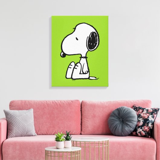 pinda's | Snoopie omlaag Canvas Afdruk (Insitu (Woonkamer))