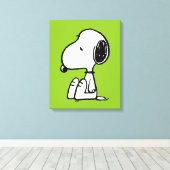 pinda's | Snoopie omlaag Canvas Afdruk (Insitu (Houten vloer))