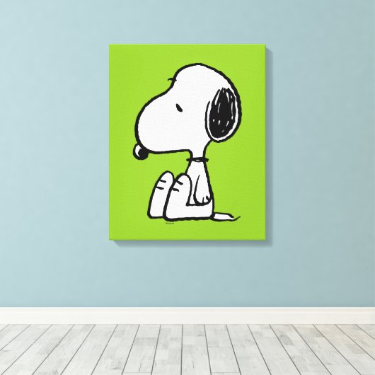 pinda's | Snoopie omlaag Canvas Afdruk (Insitu (Houten vloer))
