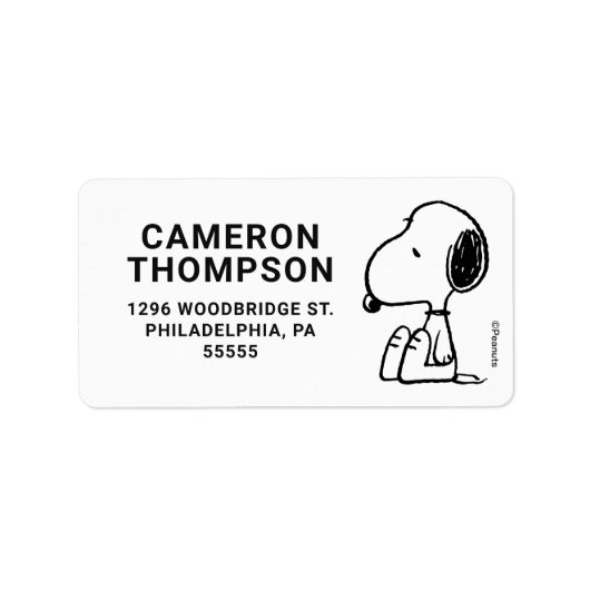 pinda's | Snoopie omlaag Etiket (Voorkant)