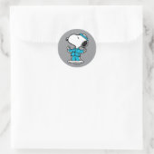 Pinda's Snoopy Actieve Workout Ronde Sticker (Tas)
