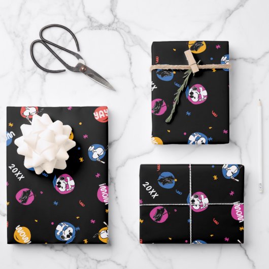 Pinda's Snoopy Afstudeerfeest Patroon Inpakpapier Vel (Voorkant)