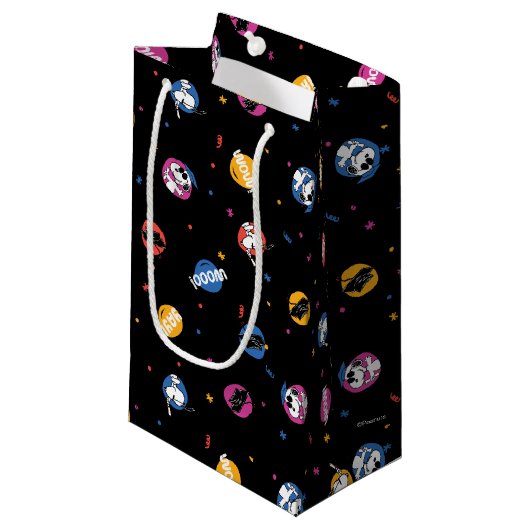 Pinda's Snoopy Afstudeerfeest Patroon Klein Cadeauzakje (Voorkant Gekanteld)