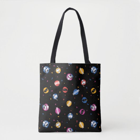 Pinda's Snoopy Afstudeerfeest Patroon Tote Bag (Voorkant)