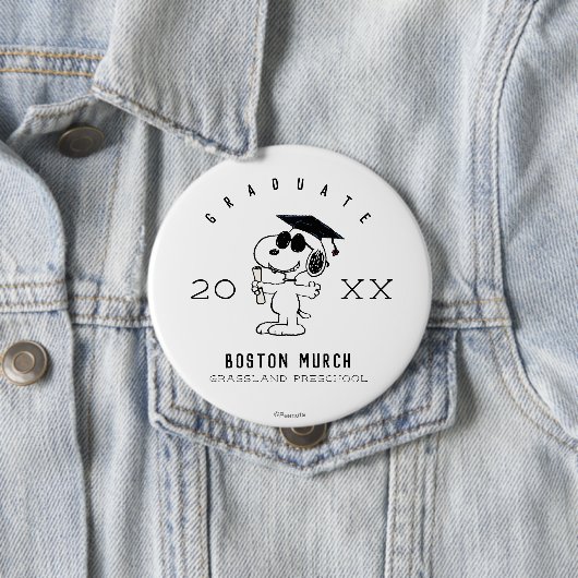 pinda's | Snoopy Afstuderen Ronde Button 4,0 Cm (In situ)