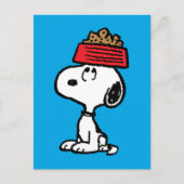 pinda's | Snoopy balanceert his Dog Dish Briefkaart (Voorkant)