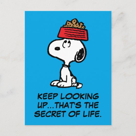 pinda's | Snoopy balanceert his Dog Dish Briefkaart (Voorkant)