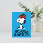 pinda's | Snoopy balanceert his Dog Dish Briefkaart (Staand voorkant)
