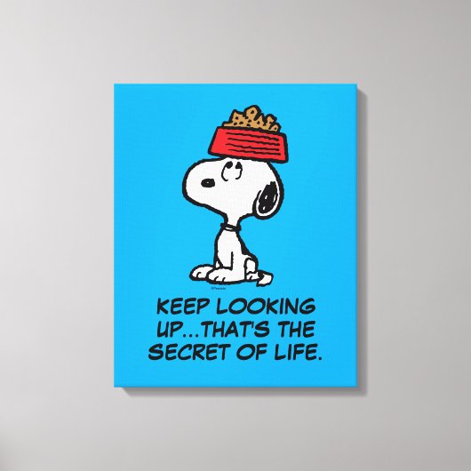 pinda's | Snoopy balanceert his Dog Dish Canvas Afdruk (Voorkant)