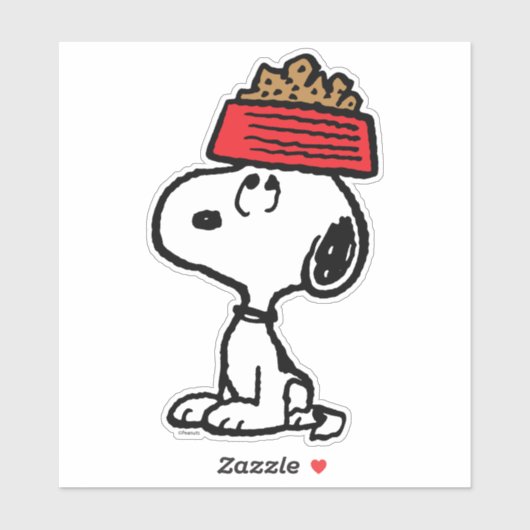 pinda's | Snoopy balanceert his Dog Dish Sticker (Vel)
