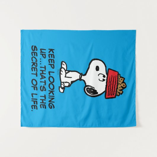 pinda's | Snoopy balanceert his Dog Dish Wandkleed (Voorkant (horizontaal))