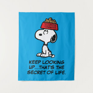pinda's   Snoopy balanceert his Dog Dish Wandkleed