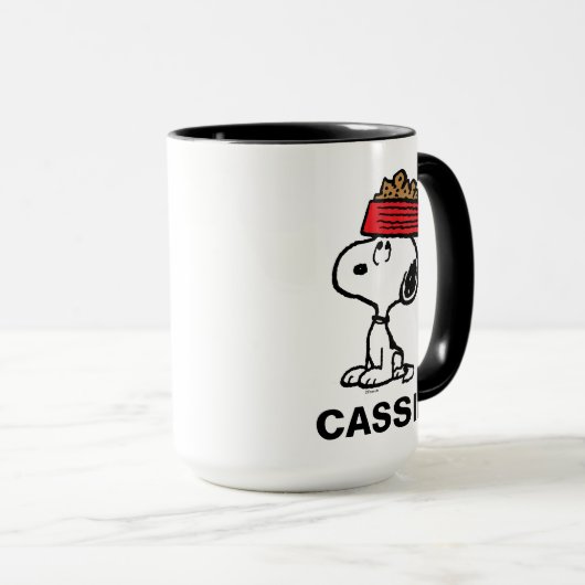 pinda's | Snoopy-balans | Jouw namen toevoegen Mok (Voorkant rechts)