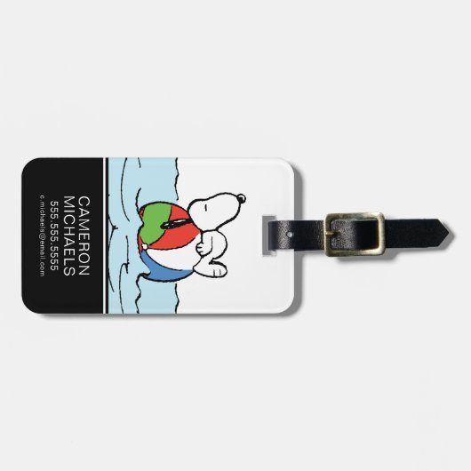 pinda's | Snoopy Beach Ball Beach Bagagelabel (Voorkant horizontaal)