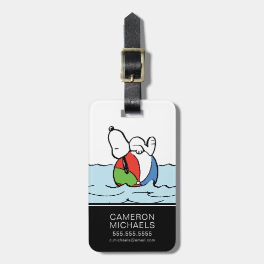 pinda's | Snoopy Beach Ball Beach Bagagelabel (Voorkant verticaal)